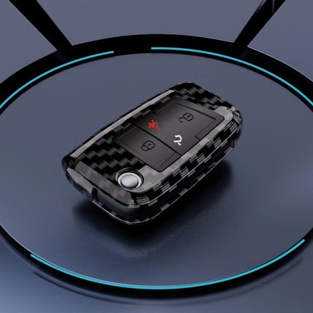 ABS Kolfiber Bilnyckelfodral För VW Volkswagen Golf 7 MK7 Tiguan MK2 För SEAT Ateca Leon FR 2 Ibiza För Skoda Octavia Fob