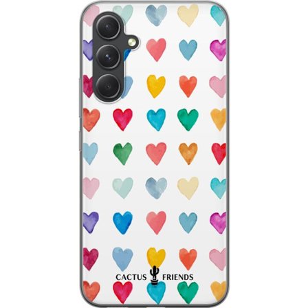 Kompatibelt Mobildeksel til Samsung Samsung Galaxy S24 Cactus and Friends - Watercolor Love Grid