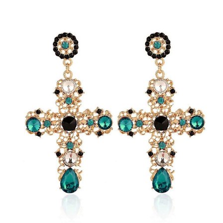 Tyylikäs Risti Boho Naiset Nainen Rhinestone Dangle Drop Rhinestone Korvaan