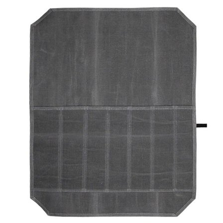 Knivmappe med 7 lommer for kraftig vokset lerret bestikk kniv rullholder