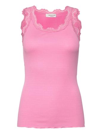 Rwbabette Sl U-Neck Long Lace Top Pink Rosemunde