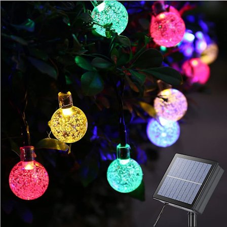 Solcelle-lyslenke, 22m 200 LED Krystallkuler Solcelle-lyslenke Utendørs Innendørs 8 Moduser Vanntette LED-lys For Hage Hagegård Balkong Fest Bryllup