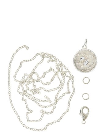 Me & My Box Zodiac Coin Pendant And Chain Set, Leo - Silver - ONE SIZE