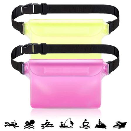 2-pack Vattentät Mobiltelefonväska Justerbar Midjeväska Swim
