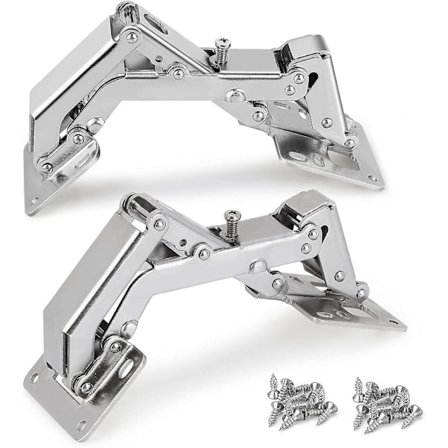 Cupboard Door Hinges, Set Of 2 Folding Door Hinges Furniture Door Hinges 170 Degrees, Self-closing Hinges For Lightweight Doors Starlight