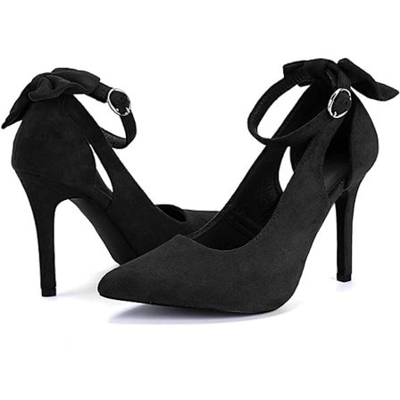 Kvindesko med Sløjfe på Bagsiden, Høje Hæle, Sexy Stiletto, Ankelrem, Bryllupskjole Sko