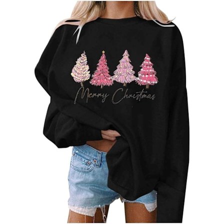 Dam Jultröjor Rea Oversize Rundhalsade Toppar med