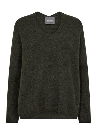 Mmthora V-Neck Knit Tops Knitwear Jumpers Grey MOS MOSH