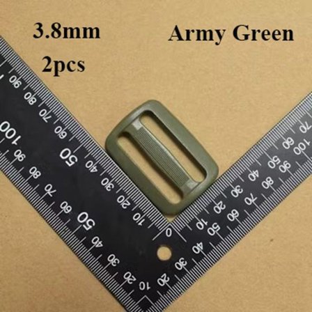 2stk Tri Glide Slider Ladder Lock Spenner ARMY GREEN 3,8MM
