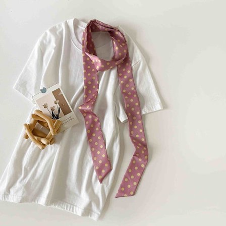 Forlænget prikket lille båndstribe (pink)