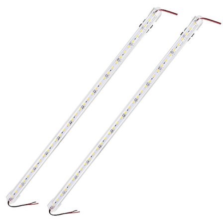 Pixnor 2 stk. DC 12V 50cm Aluminium Rigid LED Strip Bar Lys (varm hvid)