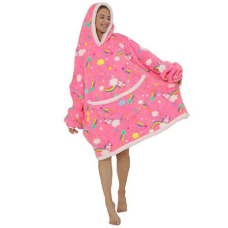 Huvtröja Filt Oversized Chunky Sherpa Fleece Plysch Mysigt Varm