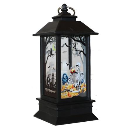 Halloween dekoration prydnader Skrämmande skelett Pumpa Häxmönster Lykta LED Elektronisk Ljus Ljus Bar Hängande rekvisita 7