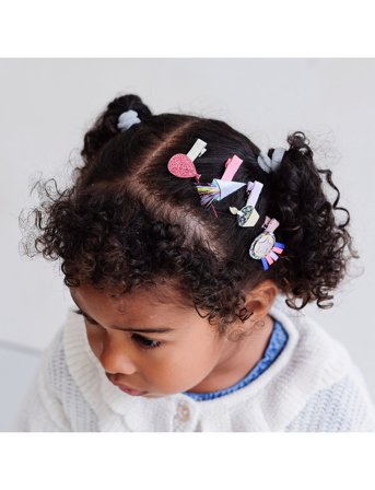 Mimi & Lula 8 Hair Clips - Birthday Theme Party Time - Multi/patterned - ONE SIZE