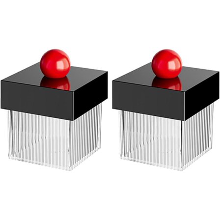 2-pak Q-tip-holder dispenser, opbevaringsorganisator til badeværelse - Bordplade, 35 cl smykkeskrin, til vatpinde, tandtråd, hårtilbehør eller Ma