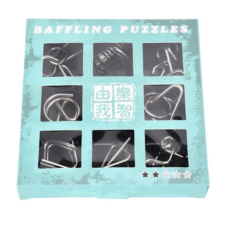 Metalltråd Pussel Set Med 16 I Bärväska Hjärngympa IQ Test Frigöringsspel Magiskt Trick Leksak För Barn Vuxna Tankespel Kreativt Tänkande Tid