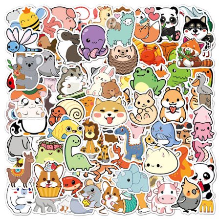 Djurstickers för barn, 100 söta vinyldekaler för vatten