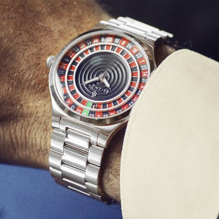 Ace | Silver-Tone Stainless Steel Roulette Watch for Men - Wrist watches