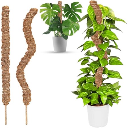 2 stk. foldbar plantestøtte, 60 cm lang plantestøtte kokos klatreplante støtte, klatreplante støtte til Monstera plante