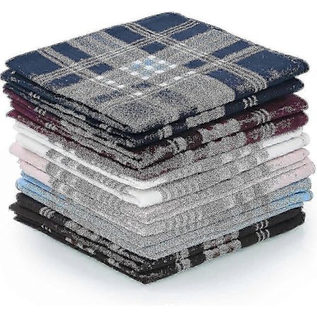 Herre lommetørklæder, 12-pak herre lommetørklæder, herre premium lommetørklæder bomuld hvidt lommetørklæde ha