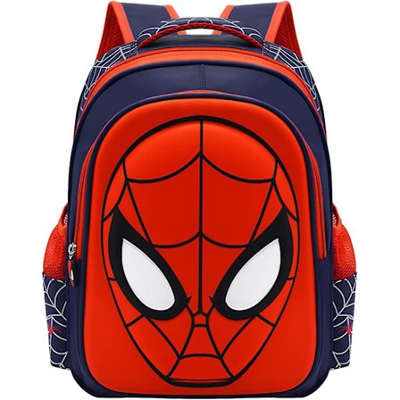 Pienten lasten reppu 3D Comic -koululaukku vedenpitävä kevyt peruskoululaisille Lasten reppu (laivastonsininen keskikokoinen)