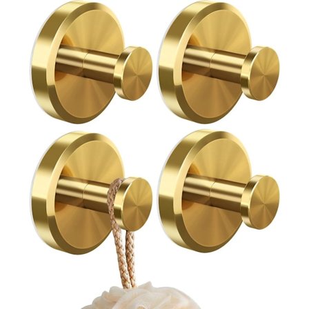 4 stk. kroge med vakuumsuger, kraftige vakuumkroge, håndklædeholder, genanvendelig, sugekop hængekrog, guld