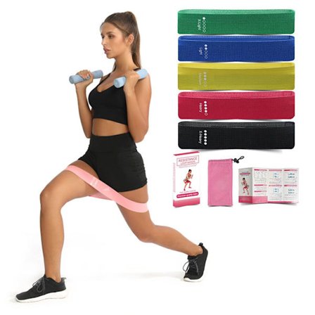 Mordely 5 st/ set Tyg Fitness Resistance Bands Elastiska band flerfärgad