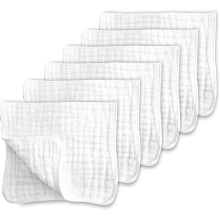 2025 Lämpliga muslin amningslappar för baby 100% bomull stora 50x25 cm 6 lager tjockare supermjuka och absorberande (6-pack)