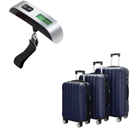 Elektronisk bagagevægt rejsevægt elektronisk bagage digitalvægt bærbar hængevægt maks. 50 kg 110 lb til...