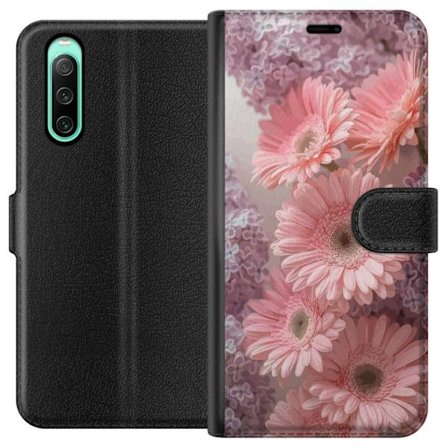 Kompatibelt Plånboksfodral till Sony Sony Xperia 10 IV Blomsterdesign Rosa Blommor