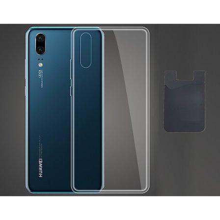 Huawei P20 Pro Skal & Korthållare - Skydd & Smidig Korthantering - Svart