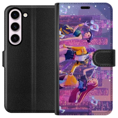 Kompatibel Tegnebogsetui til Samsung Samsung Galaxy S23 Futuristisk K-Pop Demon Hunters pigegruppe illustration med neonbyens popkultur æstetik og kr