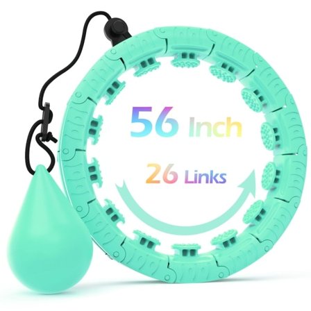 Vektet Hula Hoop med 26 lenker (6 tommer) for voksne vekttap Infinity Hoop Plus Size Smart treningsutstyr for kvinner blå