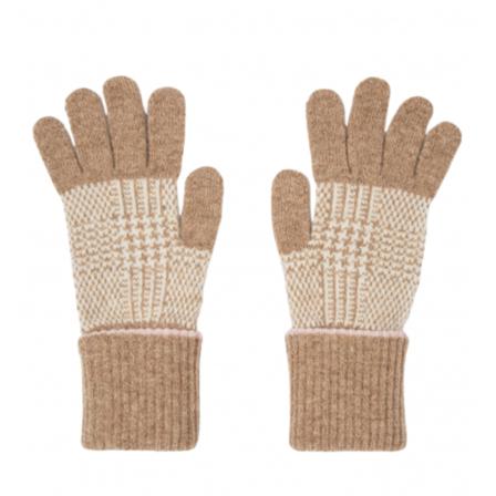 Paul Smith, Gloves Pied de Poule W1A-939F-Gv 337-02 Beige, Dames, Maat:ONE Size