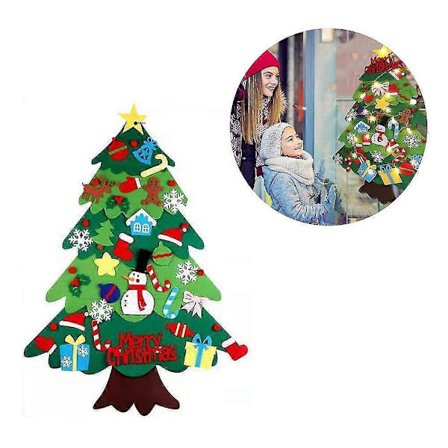 DIY Filt Julgran God Jul Dekorationer Julgranspynt