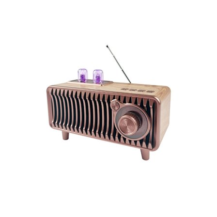 Retro Bluetooth Högtalare Radio Vintage Valnöt Trä Rotary FM Radio 20W Stereo Dubbla Högtalare med U Funktion YEMAESRE