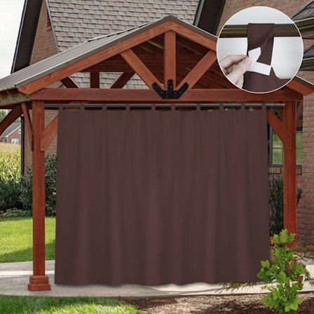 Värmeisolerande Gardiner med Benvärmare - Fönstergardiner Vattentåliga - Mörkläggande Termiska Blackout - 254x244cm - Brun