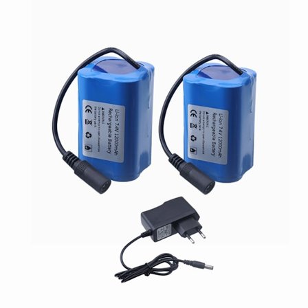 7,4V 12000mAh batteri med USB-oplader til T188 T888 2011-5 V007 C18 H18 Fjernbetjening RC Fishing Bait Boat Reservebatteridele