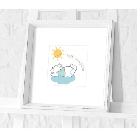 Winnie the Pooh Hello Sunshine Print 30cm x 30cm Vit/Gul/L