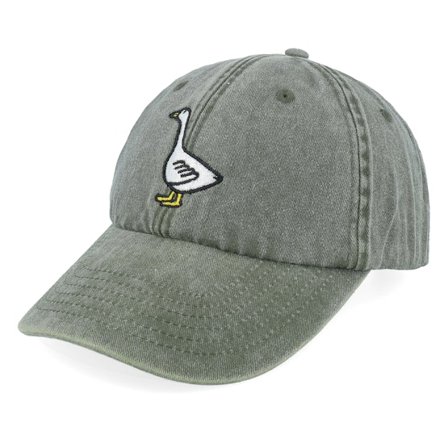 Iconic - Verde unconstructed Cappellino - Goose Vintage Washed Olive Dad Cap @ Hatstore