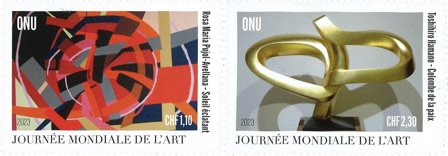 FN Geneve - Verdens Kunstdag - Postfrisk sæt 2v