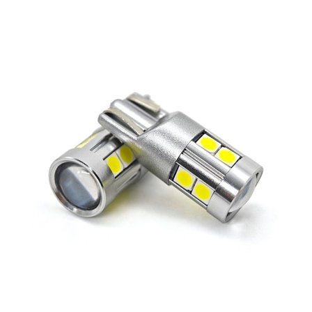 2 st W5W LED T10 12-24V CANBUS lampa 500lm 8 färger 8 färger citron