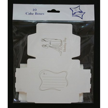 Bröllopstårta i folie (10-pack) En storlek Kräm/Guld