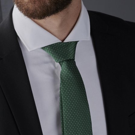 Grønt Prikket 8cm Silkeslips for menn - Mønstrede slips