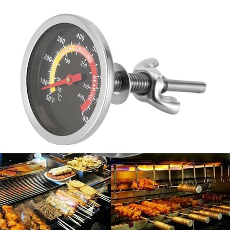 BBQ temperaturmåler Grill Termometer i rustfritt stål 50-400 ZD b2
