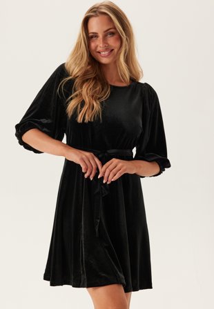 VILA - Viemily O-neck 3/4 SHORT DRESS - Black Beauty - Kläder - - Bubbleroom