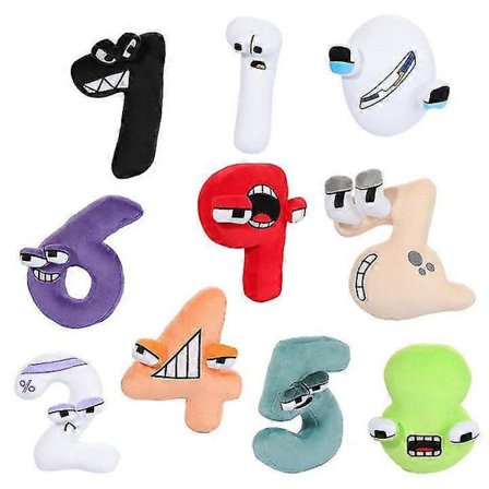 10 kpl/1 kpl/setti Alphabet Lore pehmolelut 0-9 Numero Eläin Pehmo Koulutus Numberblock Nukke Lapsille Joululahja Xmall