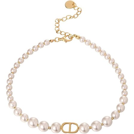 Pärlhalsband med hög ekologisk lyxig halsband retro vild nyckelben