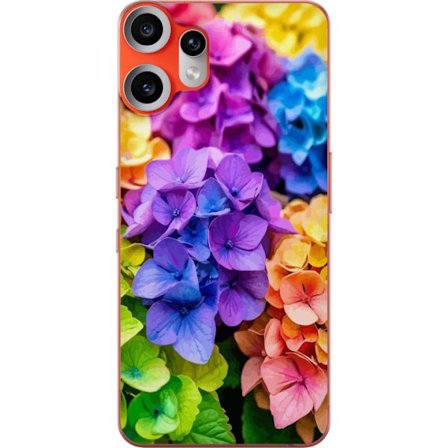 Kompatibelt Mobilskal till Nothing Nothing CMF Phone 2 Pro Hydrangea blommor hortensia blommor färgglada regnbåge blommigt mönster rosa blå lila g