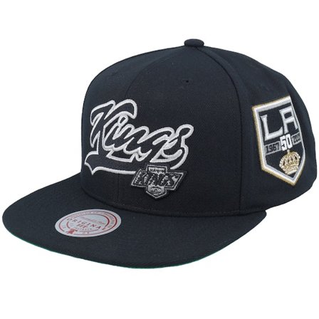 Mitchell & Ness - NHL Zwart snapback Cap - Los Angeles Kings Oversweep Vintage Black Snapback @ Hatstore